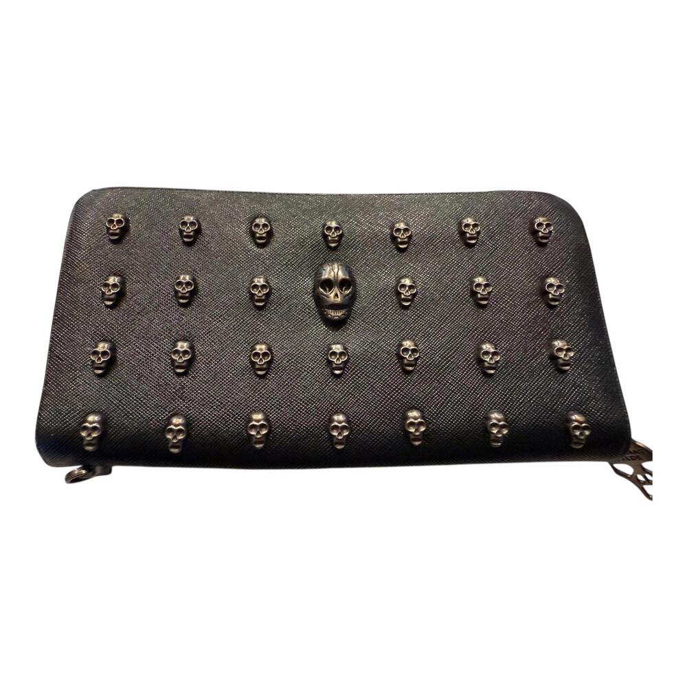 Thomas Wylde Zip Wallet - Skulls, missing strap
